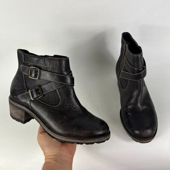 L.L. Bean Chukka Ankle Boots Womens 7.5 Brown Leather Buckle Strap 301064-ORMK2 - Picture 1 of 10